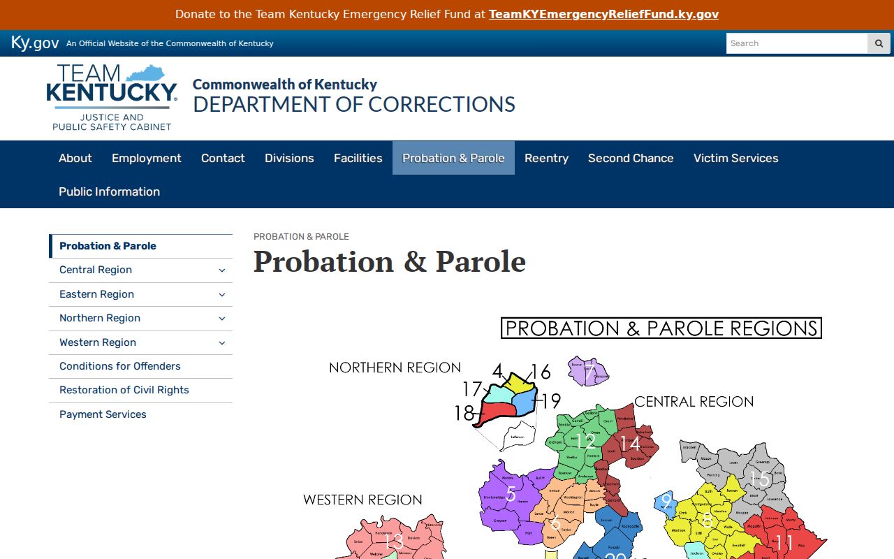 Powell County criminal supervision information from Kentucky probation and parole