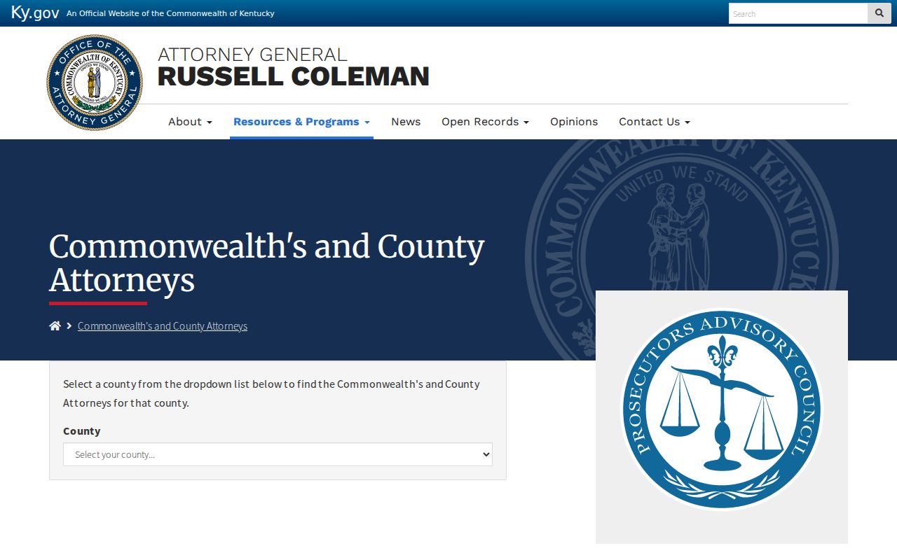 Powell County criminal court cases and Kentucky prosecutor directory