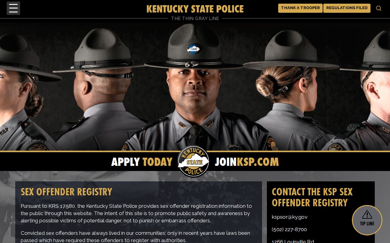 Powell County sex offender registry guidance from Kentucky State Police